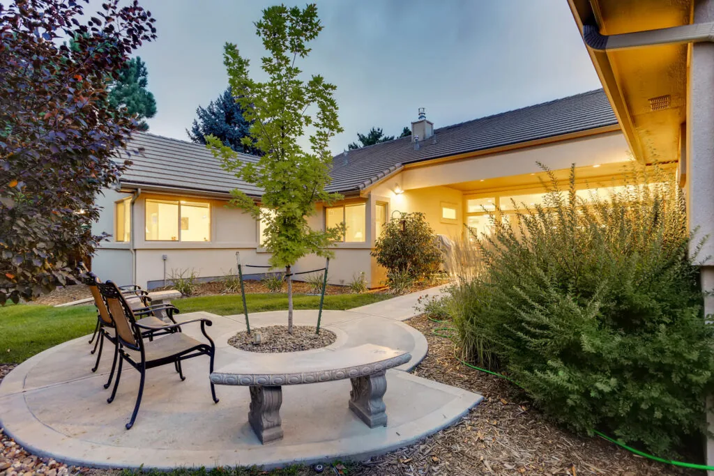 Patio at a Rocky Mountain Assisted Living and Memory Care home