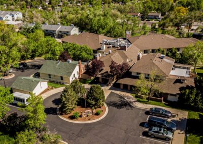 Aerial view of assisted living community in Arvada, CO