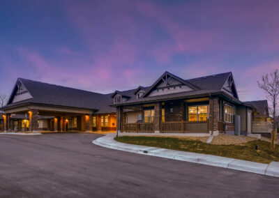 Assisted living and memory care community exterior in Wheat Ridge, CO