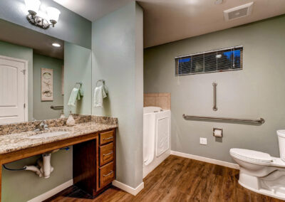 Assisted living and memory care bathroom in Lakewood, CO