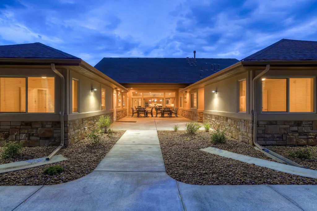 Patio at a Rocky Mountain Assisted Living and Memory Care home