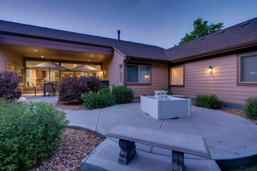 Patio at a Rocky Mountain Assisted Living and Memory Care home