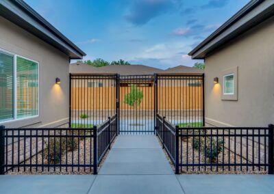 Memory care community patio in Lakewood, CO