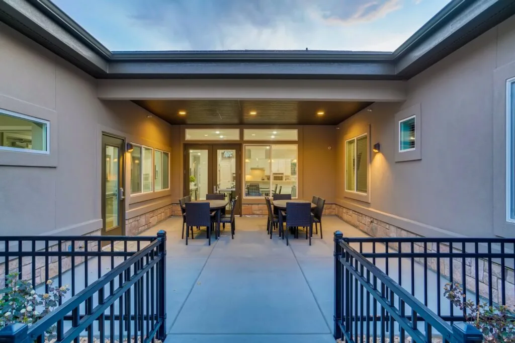 Patio at a Rocky Mountain Assisted Living and Memory Care home
