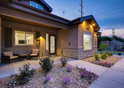 Front entrance of assisted living community in Lakewood, CO