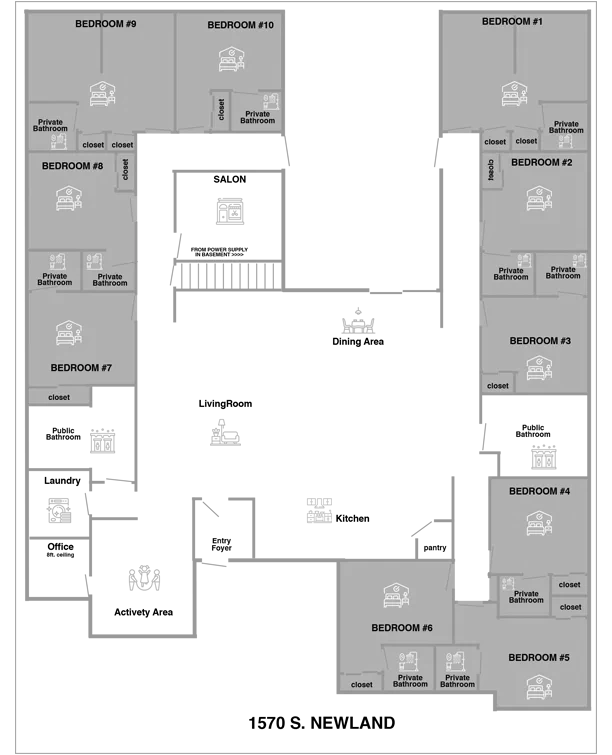 Lakewood Memory Care (Newland St) floor plan
