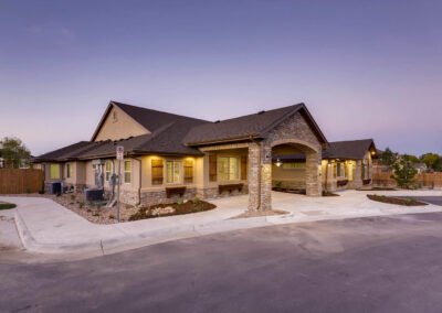 Assisted living and memory care community exterior in Thornton, CO