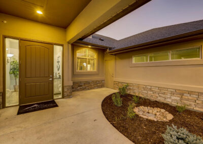 Front entrance of assisted living and memory care community in Thornton, CO