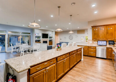Memory care open-concept kitchen and living area in Centennial, CO