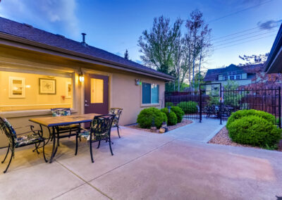 Memory care community patio in Centennial, CO