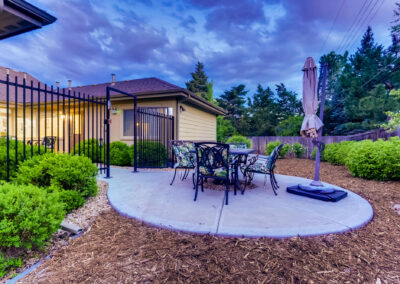 Memory care community patio in Centennial, CO