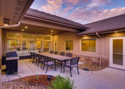 Memory care community patio in Highlands Ranch, CO