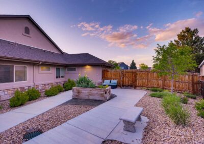 Memory care community courtyard in Highlands Ranch, CO